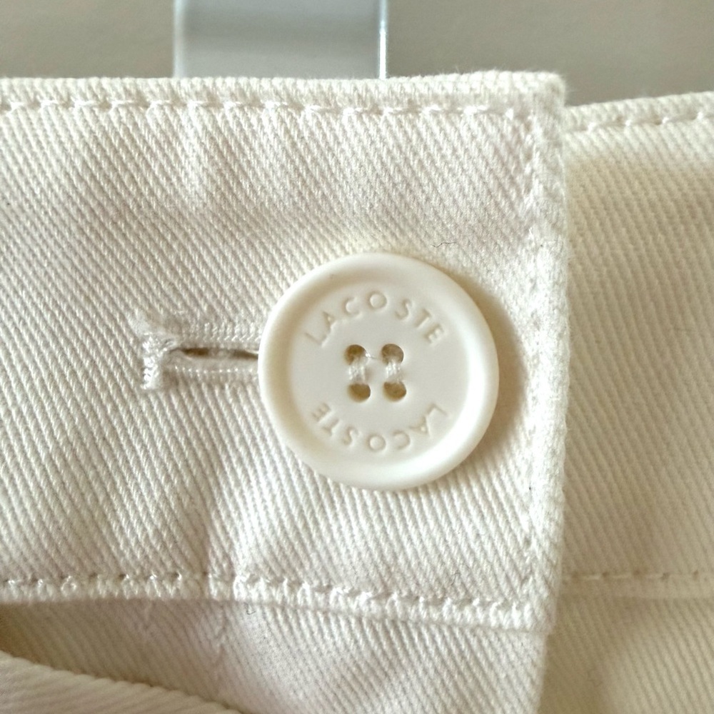 Lacoste White Belted A-Line Skirt Size 40 Chic Preppy Classic 100% Cotton - Picture 10 of 13
